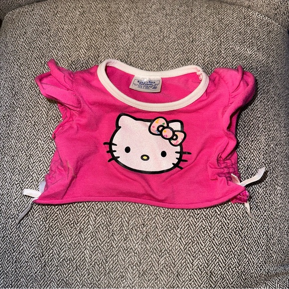Build A Bear BABW Hello Kitty Pink Shirt Ruffles & Bows PJ Pajama Top RARE HTF - Picture 1 of 4